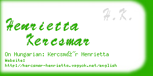 henrietta kercsmar business card